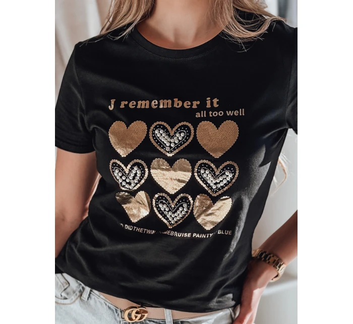 Dámske tričko so srdcom LOVETIK čierne FashionStreet RY2734