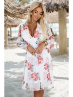 388-3 FRANCES šifónové obálkové šaty s dlhým rukávom - MALVES