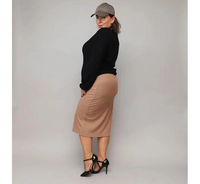 Čierno-béžové šaty s pletenou blúzkou (682)