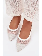 Síťované baleríny s patou bílé model 22032126 - Boto