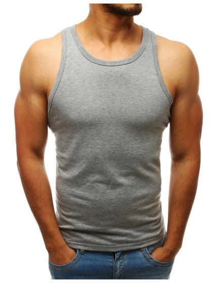 Pánské tílko bez potisku šedé Dstreet model 21962215 - FashionStreet Pánské tílko bez potisku šedé Dstreet model 21962215 - FashionStreet