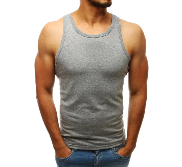 Pánské tílko bez potisku šedé Dstreet model 21962215 - FashionStreet Pánské tílko bez potisku šedé Dstreet model 21962215 - FashionStreet