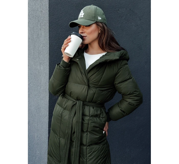 Dámský prošívaný kabát zelený Dstreet model 21978739 - FashionStreet