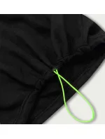 Krátká černá dámská bavlněná tepláková mikina model 17231884 - J.STYLE Krátká černá dámská bavlněná tepláková mikina model 17231884 - J.STYLE