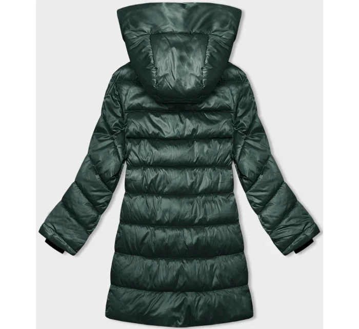Tmavě zelená dámská zimní bunda s asymetrickým zipem model 21246639 - S'WEST