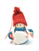 DEKORATÍVNA BÁBIKA S TAŠKOU MODRÉ DIEVČA 7,5 CM