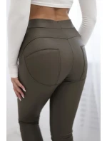 Push up kalhoty z eko kůže khaki Push up kalhoty z eko kůže khaki