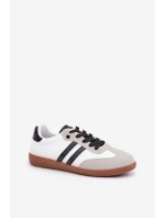 Niskie Trampki Tenisówki Damskie Biało-Czarne Loredis