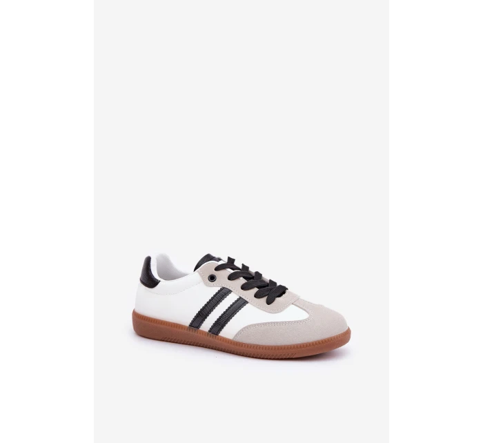 Niskie Trampki Tenisówki Damskie Biało-Czarne Loredis