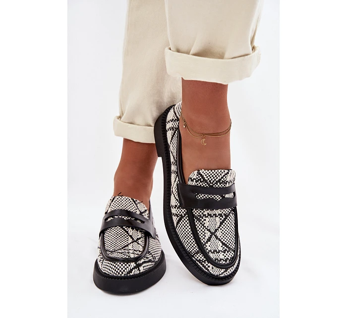Dámské vzorované černé Mokasyny Barisa
