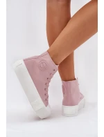 Dámske plátenné tenisky na platforme Big Star - ružové Dámske plátenné tenisky na platforme Big Star - ružové