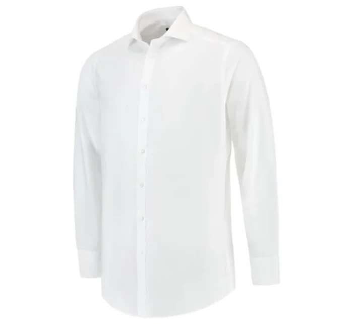 Priliehavá pánska strečová košeľa biela