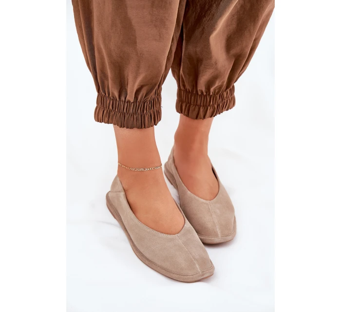 Semišové Dámské Baletky Big Star model 21690762 Béžové - Big Star Shoes