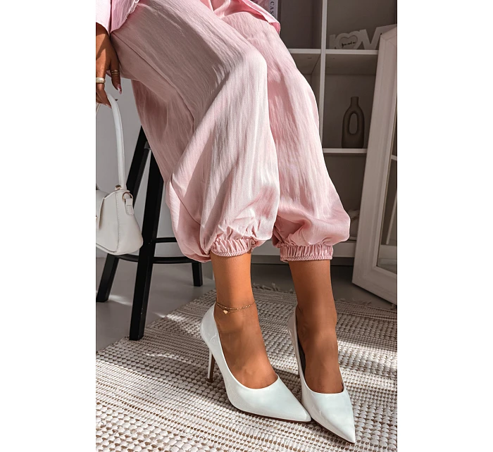 Klasické lakované lodičky z imitace kůže bílé Odira