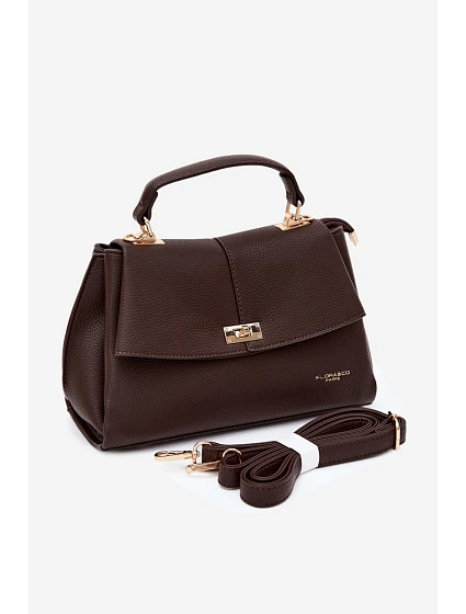 Dámská kabelka z imitace kůže čokoládová model 22221043 - Flora&Co Dámská kabelka z imitace kůže čokoládová model 22221043 - Flora&Co