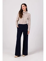 B275 Nohavice s predným prešívaním - tmavo modré