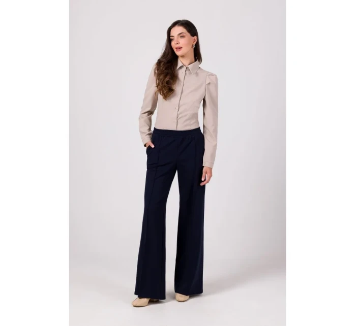 model 18914941 Kalhoty s předním prošíváním tmavě modré - BeWear