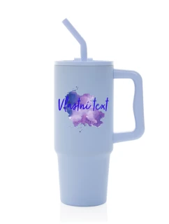 Personalizovaná cestovní termoska s barevným víčkem - Akvarelový otisk