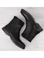 M model 20571632 vlněné zateplené kožené boty černé - Rieker