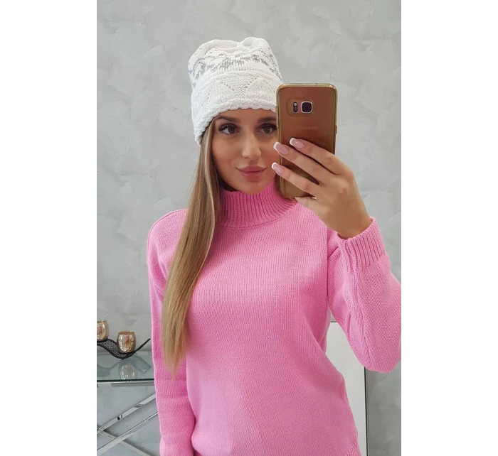 Dámska čiapka Kira K374 biela+sivá