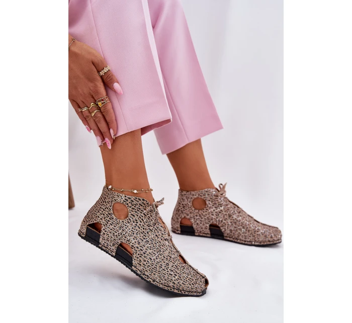 Wzorzyste Skórzane Botki Maciejka 03426-49 Panterka