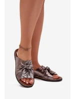 Dámské Pantofle Na Ploché Podešvi Grafitové model 21706046 - Boto