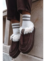 Śniegowce Damskie Z Futerkiem Na Platformie Czekoladowe Rosmira Śniegowce Damskie Z Futerkiem Na Platformie Czekoladowe Rosmira