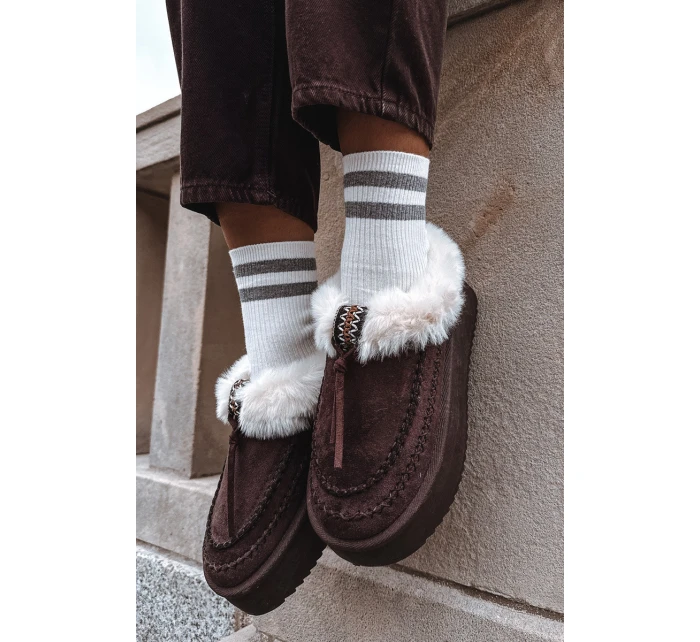 Śniegowce Damskie Z Futerkiem Na Platformie Czekoladowe Rosmira Śniegowce Damskie Z Futerkiem Na Platformie Czekoladowe Rosmira