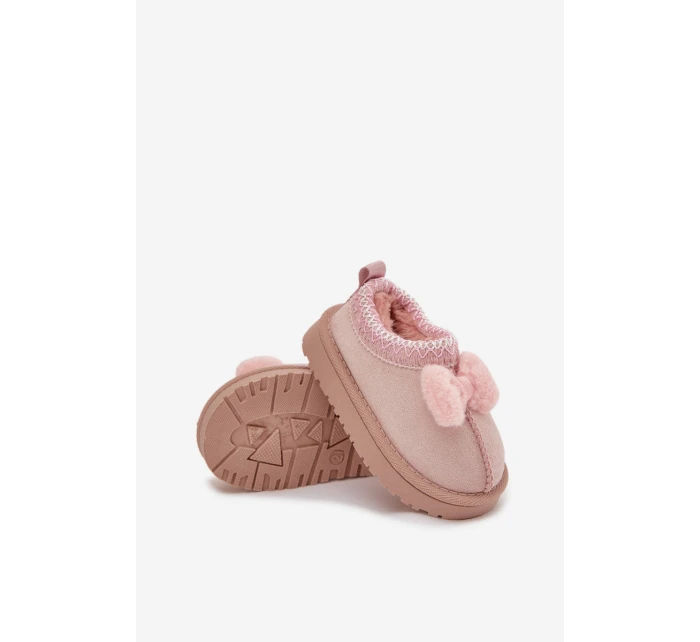 Dětské sněhule s výšivkou a mašlí Růžové model 21762666 - Boto Dětské sněhule s výšivkou a mašlí Růžové model 21762666 - Boto