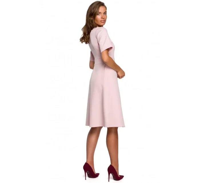 S240 Zavinovacie šaty - púdrové S240 Zavinovacie šaty - púdrové