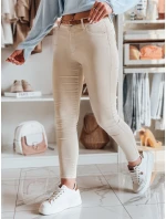 Dámské džínové kalhoty s páskem ve světle béžové barvě Dstreet model 21985176 - FashionStreet