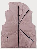 Dámska páperová vesta so stojačikom ružová (5M3150-46)