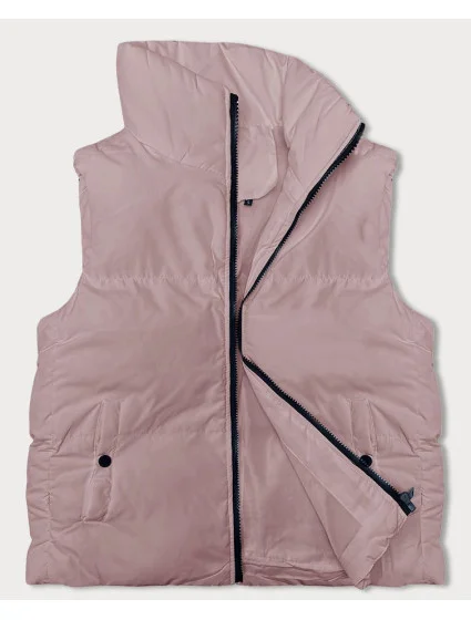 Ružová páperová dámska vesta so stojačikom (5M3150-46) Ružová páperová dámska vesta so stojačikom (5M3150-46)