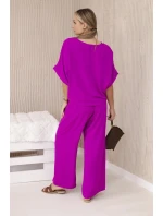 Souprava halenky a kalhot tmavě fialová Souprava halenky a kalhot tmavě fialová