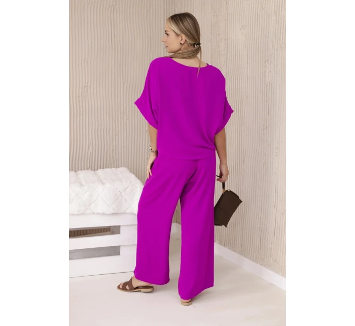 Souprava halenky a kalhot tmavě fialová Souprava halenky a kalhot tmavě fialová