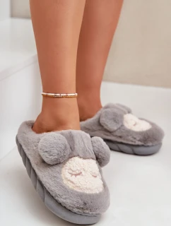 Teplé Kožené Pantofle Dámské Šedé model 21677919 - Boto