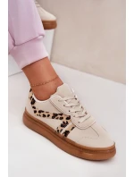 Damskie Sneakersy Na Platformie Panterka Beżowe Totter Damskie Sneakersy Na Platformie Panterka Beżowe Totter