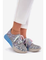 Skórzane Półbuty Sneakersy Damskie Na Platformie Maciejka 06776A-06 Niebieskie