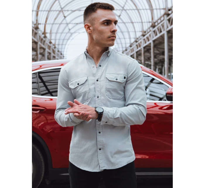 Pánská šedá džínová košile Dstreet model 21977133 - FashionStreet