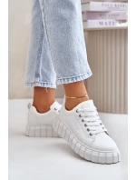 Ocieplane Sneakersy Damskie Big Star MM274616 Białe Ocieplane Sneakersy Damskie Big Star MM274616 Białe