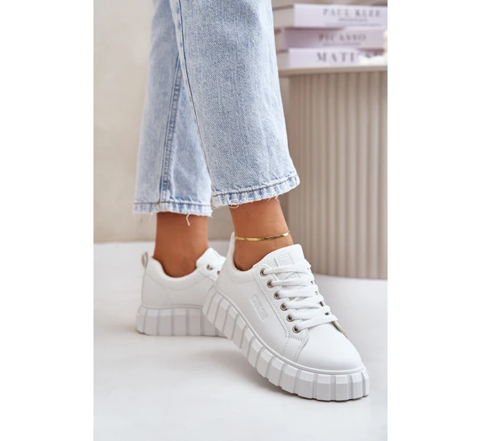 Ocieplane Sneakersy Damskie Big Star MM274616 Białe Ocieplane Sneakersy Damskie Big Star MM274616 Białe