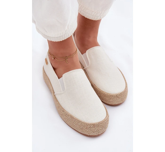 Dámské espadrilky na platformě Big Star TT274090 Ecru
