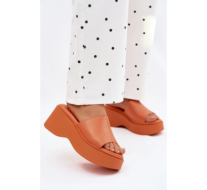 Dámské espadrilky na platformě oranžové Virelia