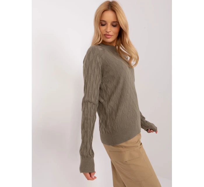 Sweter AT SW model 18904835 khaki - FPrice Sweter AT SW model 18904835 khaki - FPrice