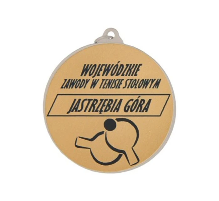 Medal metalowy z grawerowaniem na laminacie