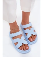 Gumowe Klapki Damskie Z Paskiem Niebieskie Tavirae Gumowe Klapki Damskie Z Paskiem Niebieskie Tavirae