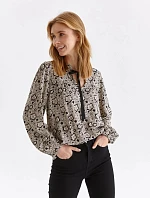 Dámska blúzka SBD1415 béžovo-čierna - Top secret