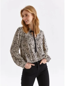 Dámska blúzka SBD1415 béžovo-čierna - Top secret