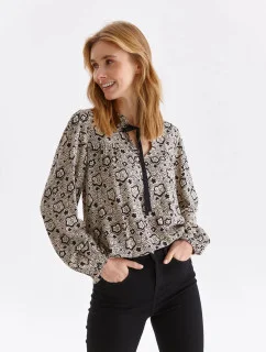 Dámska blúzka SBD1415 béžovo-čierna - Top secret