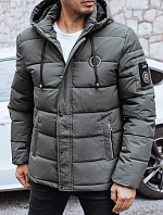Pánska prešívaná zimná bunda s kapucňou FashionStreet graphite TX5053